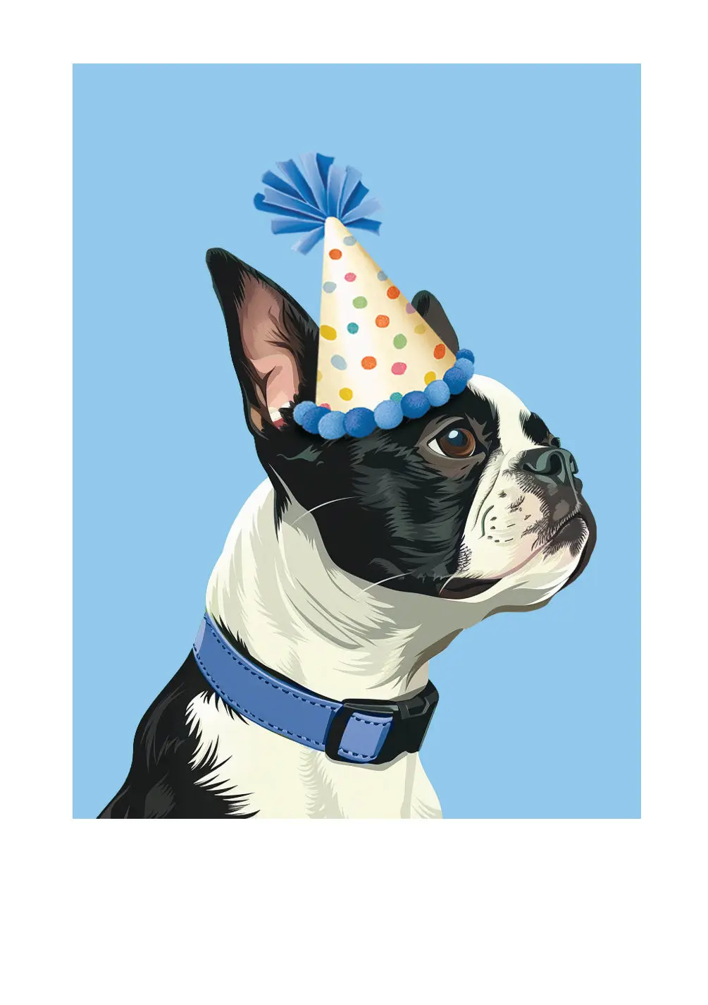 Birthday Boston Terrier Card