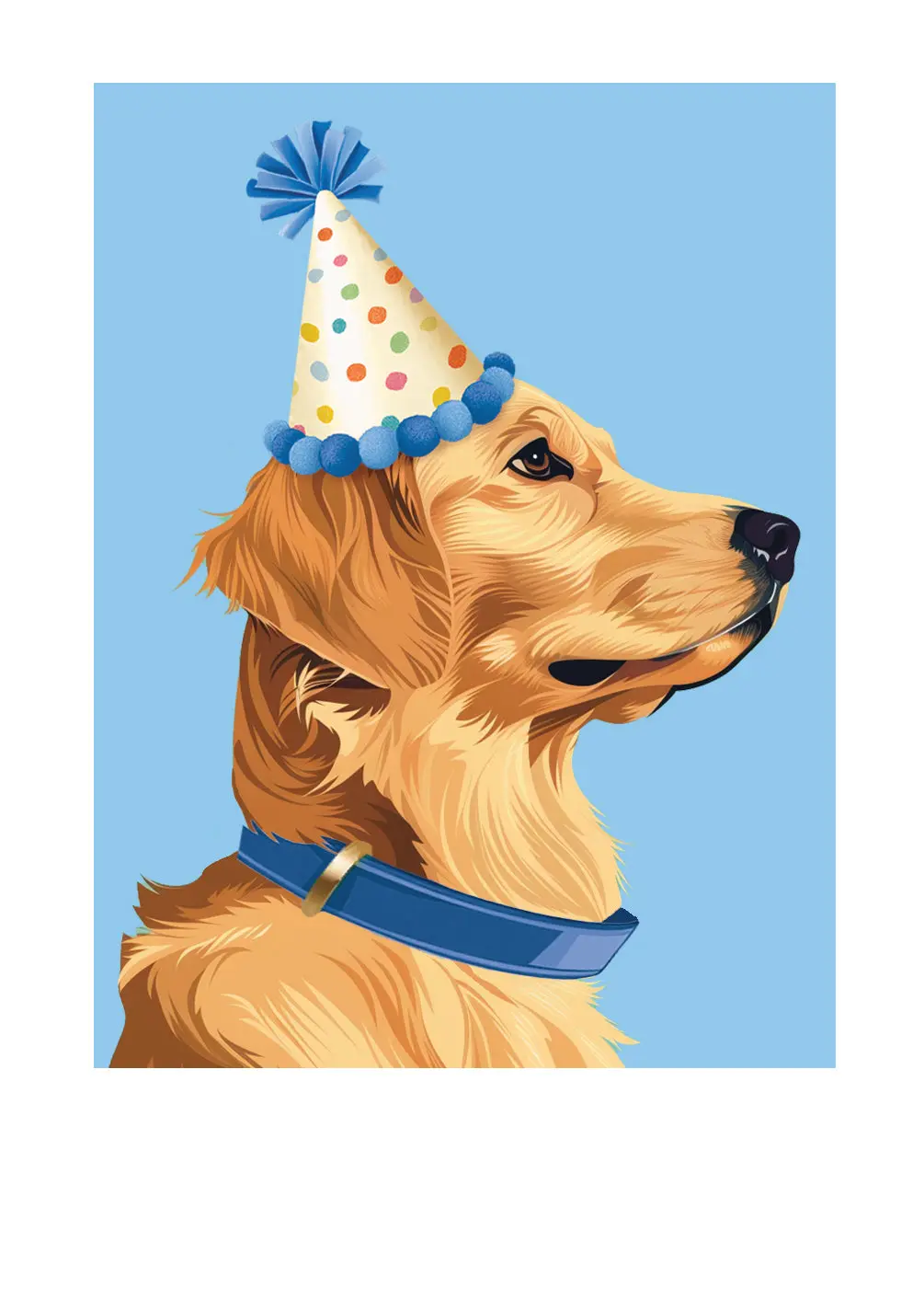 Birthday Golden Retriever Card