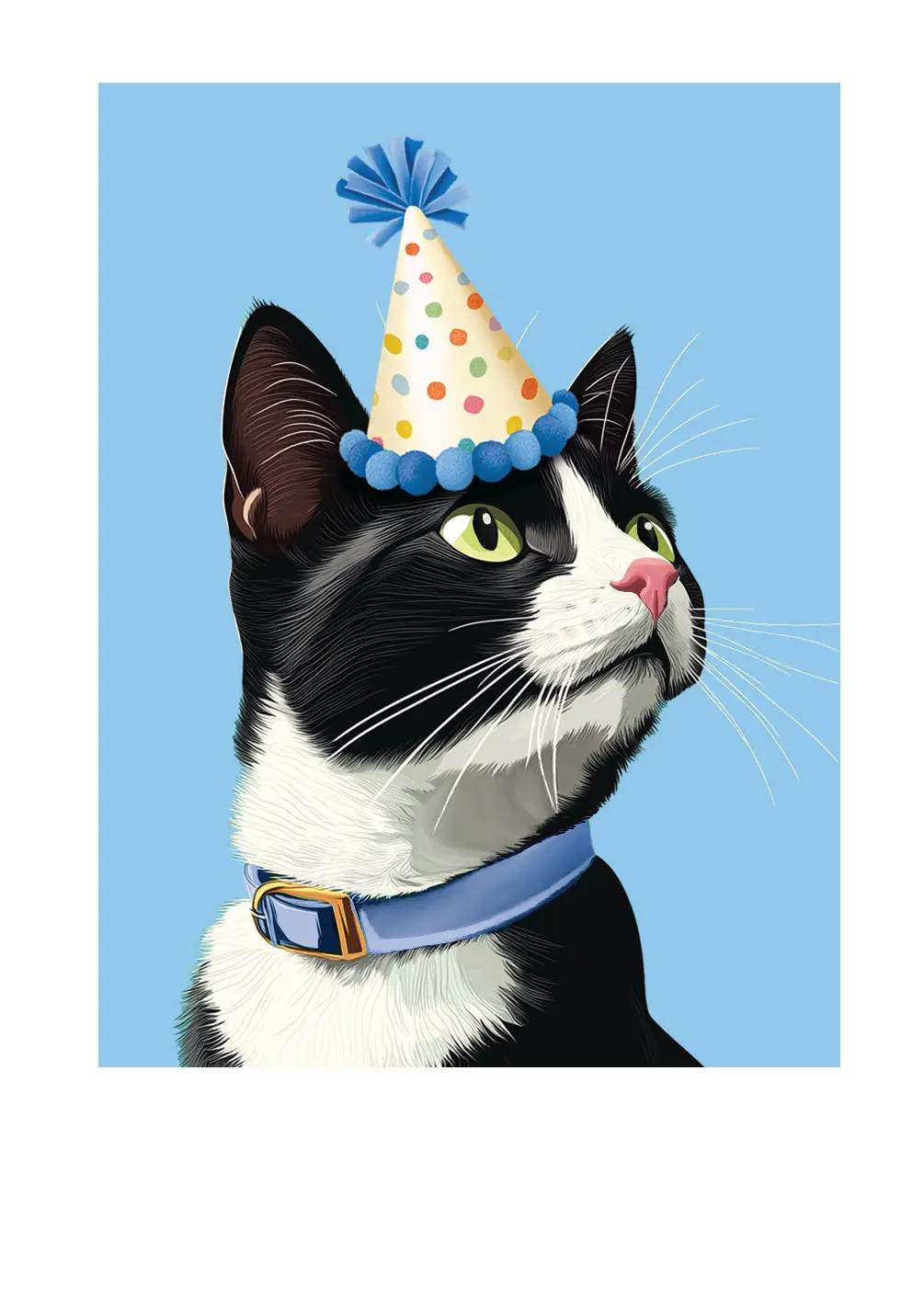 Birthday Tuxedo Cat Card