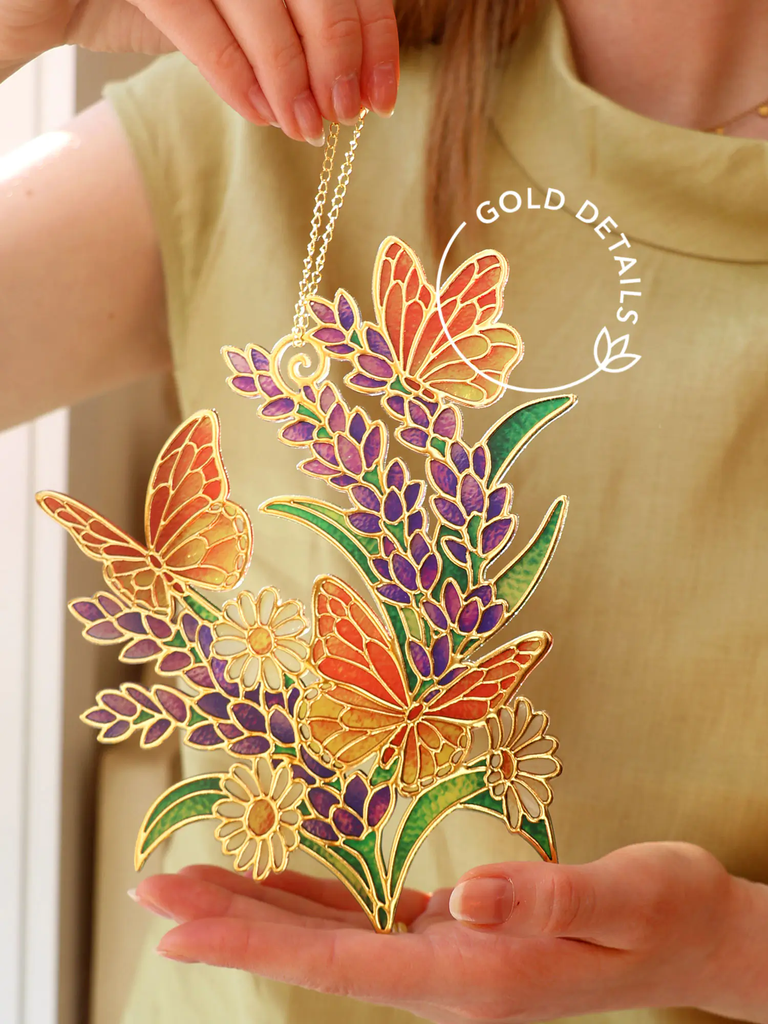 Lavender & Butterflies Bouquet + Suncatcher Set - Image 3