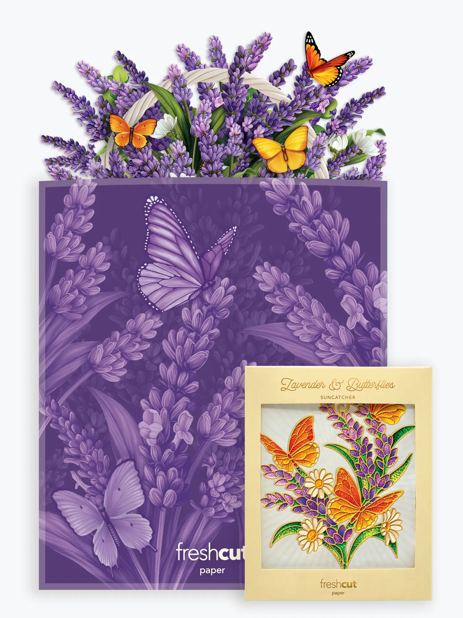 Lavender & Butterflies Bouquet + Suncatcher Set - Image 5