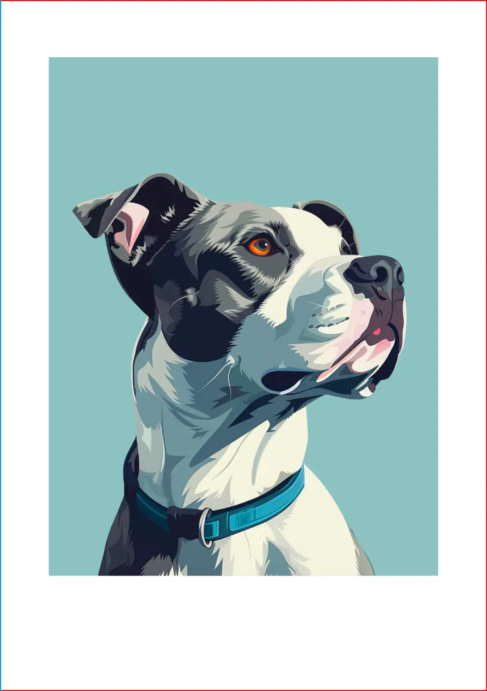 Gray Pit Bull Card