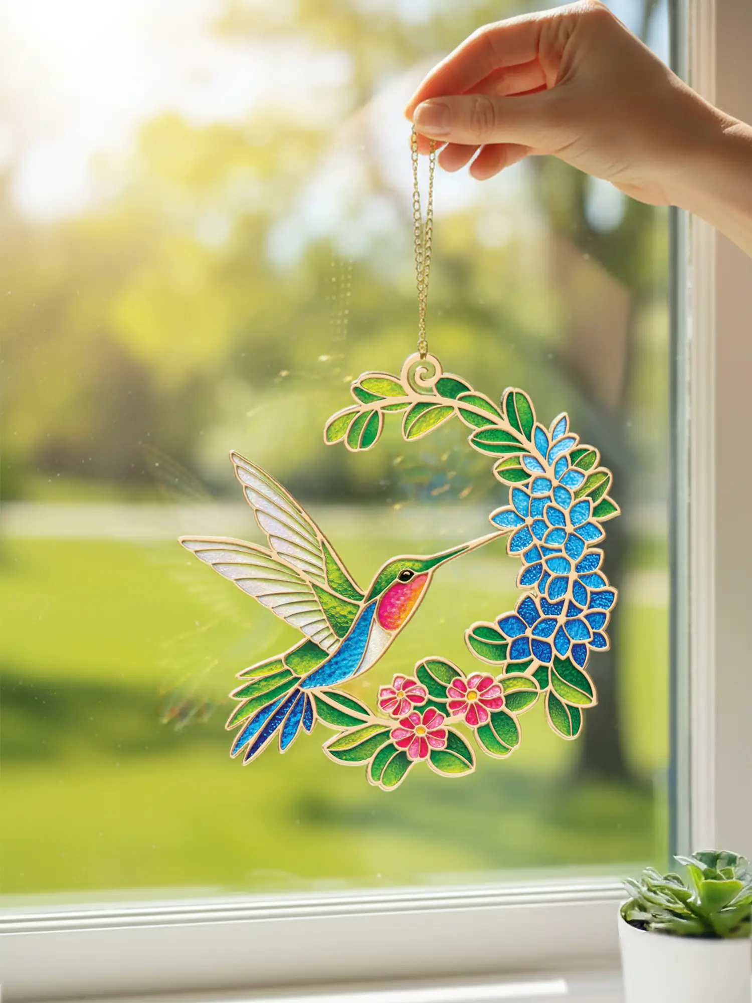 Hummingbird Oasis Suncatcher - Image 4