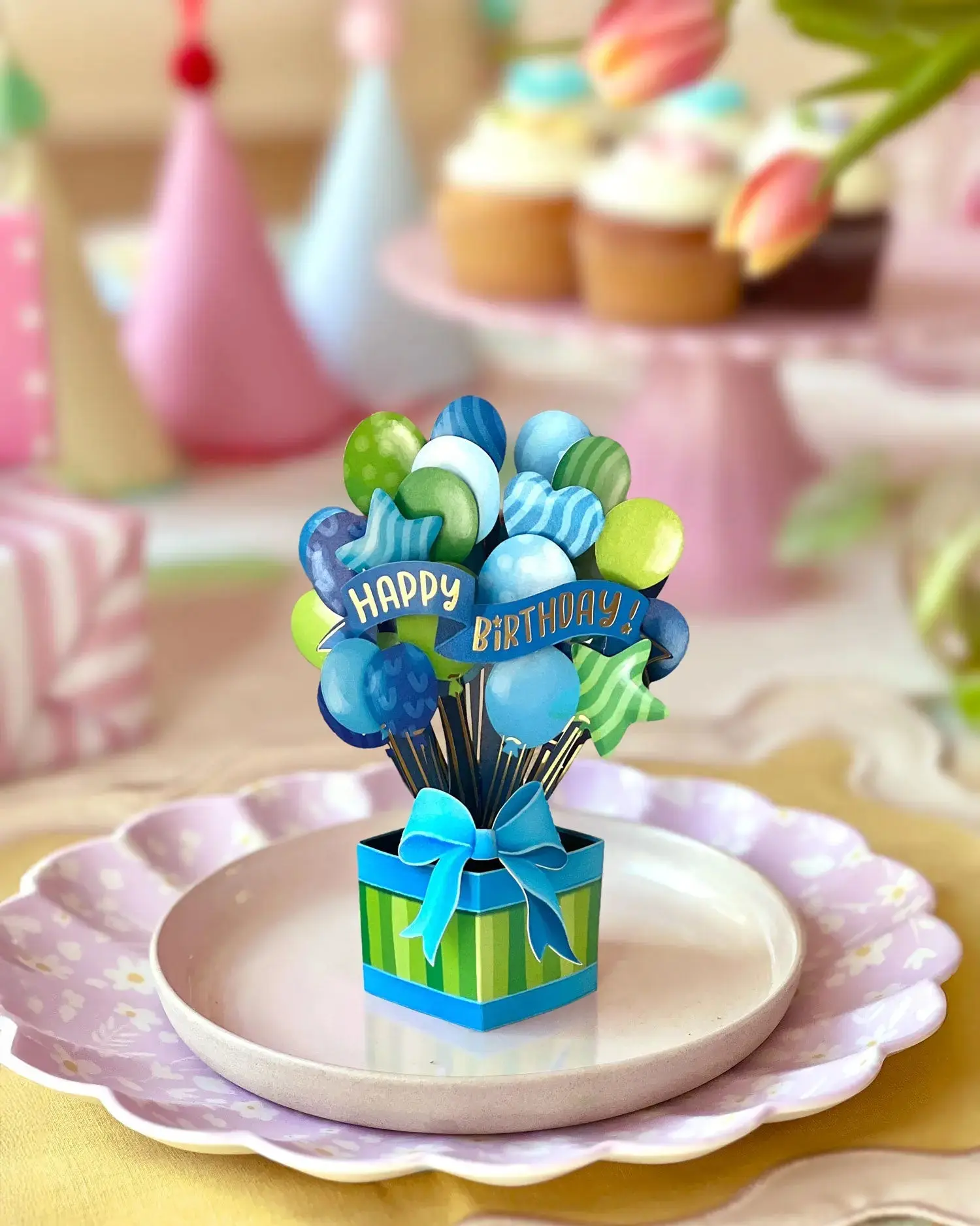 Mini Blue Birthday Balloons - Image 2