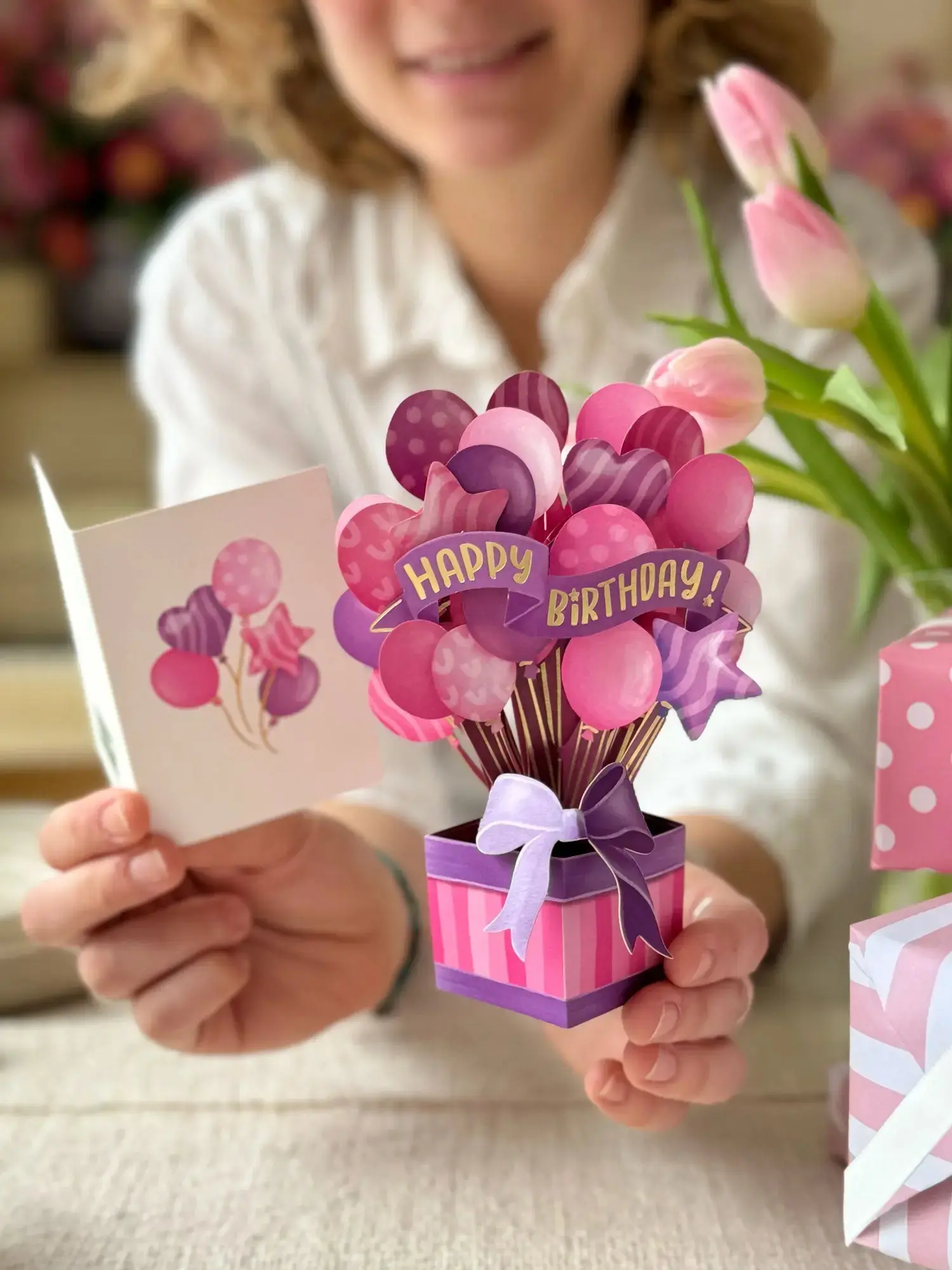 Mini Pink Birthday Balloons - Image 2