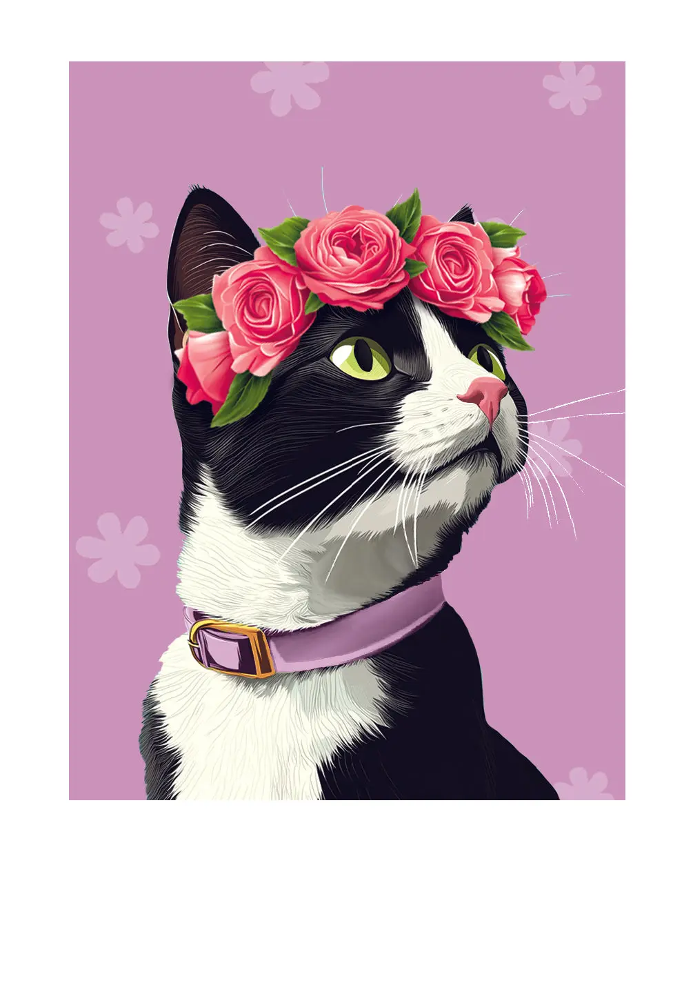 Mother's Day Tuxedo Cat Card