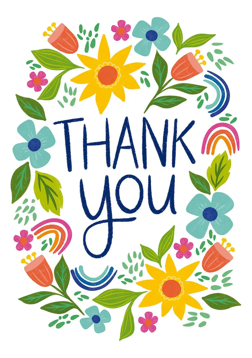 Thank You Funky Floral Card